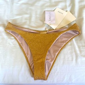 FINAL PRICE Baobab Ola bikini bottom bloody gold lurex NWT, 50% off retail
